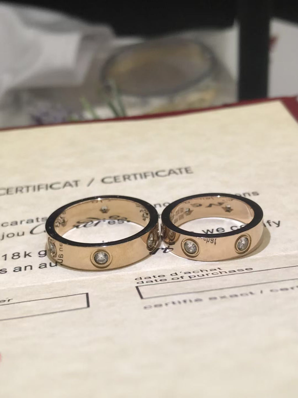 LOVE ring, classic model, 3 diamonds