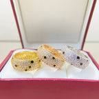 Panthère de ring, paved  White gold, onyx, diamond