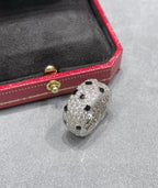 Panthère de ring, paved  White gold, onyx, diamond